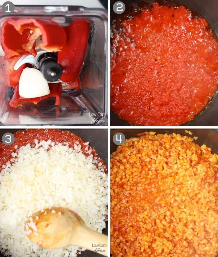 how to make African cauliflower keto jollof rice