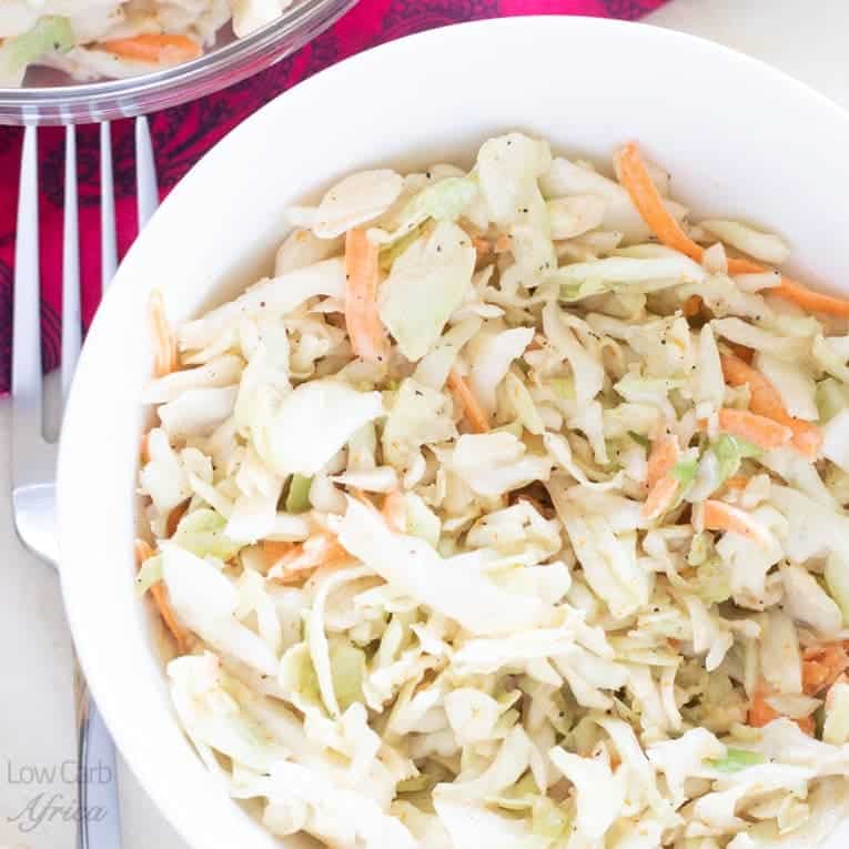 Low-carb, spicy coleslaw is a delicious and healthy side dish