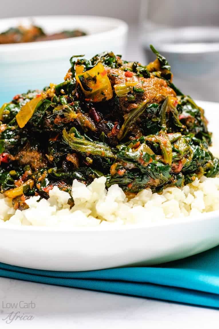Nigerian Spinach stew is a savory and delicious low carb spinach stew