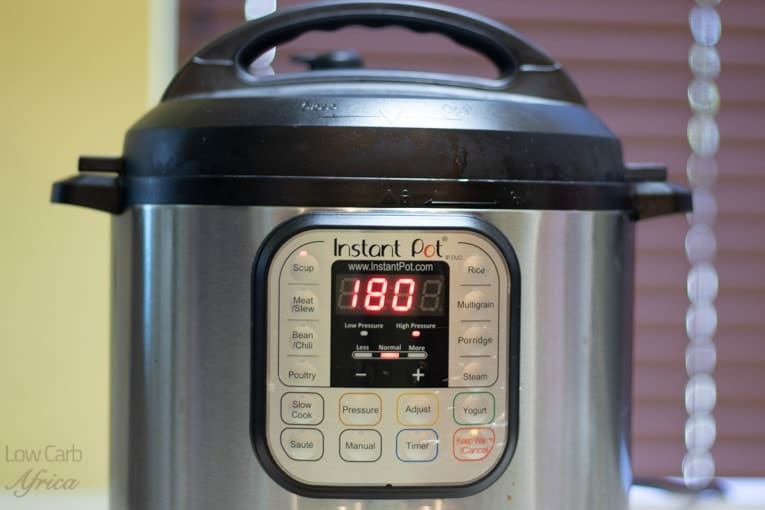 the instant pot should be set to 180 minutes for the beef bone broth