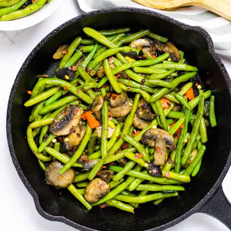sauteed green beans and mushrooms