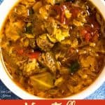 Vegetable Beef Soup with Cabbage pinterest image