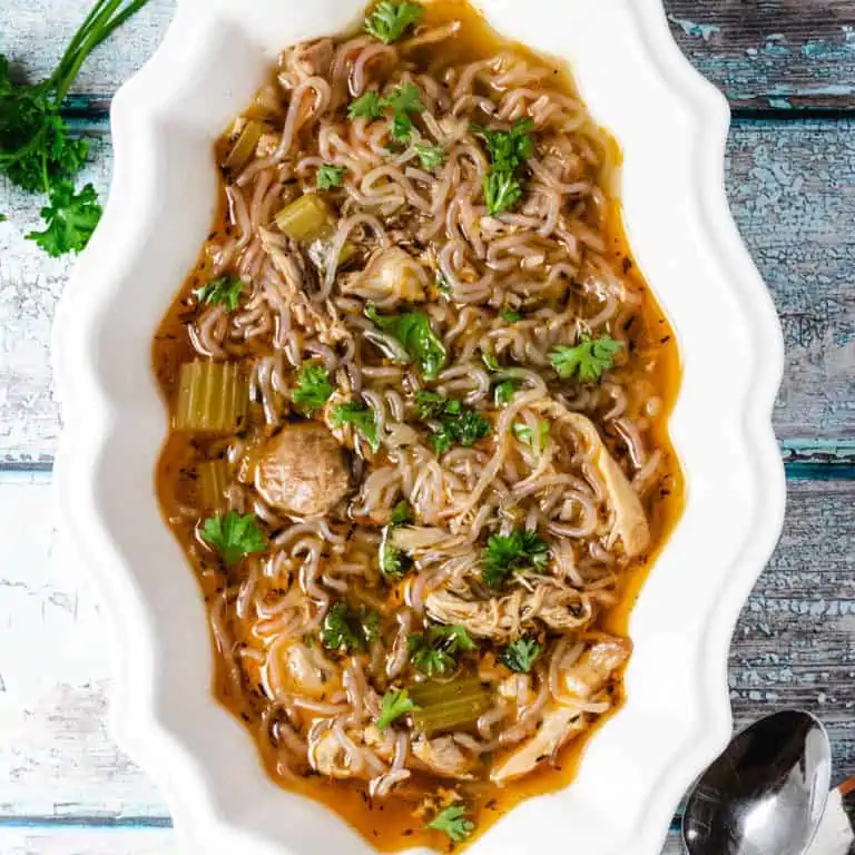 Keto chicken noodle soup