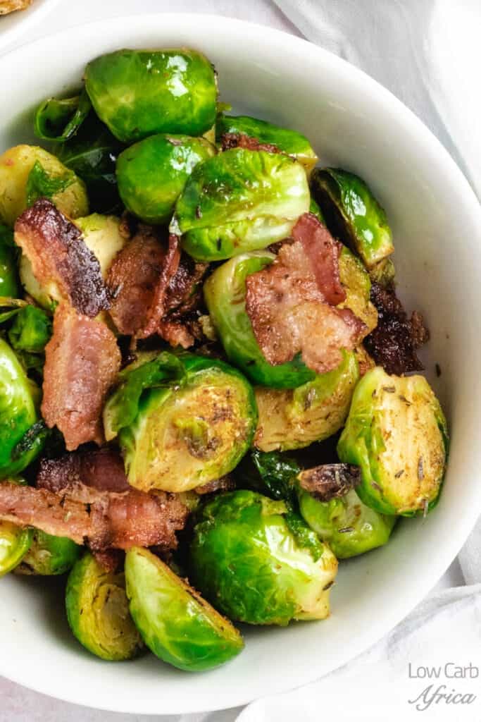 Stir-fried Brussels Sprouts with Bacon - Low Carb Africa