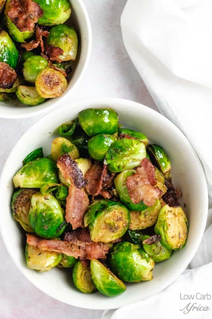 Pan Fried Brussels Sprouts With Bacon top image