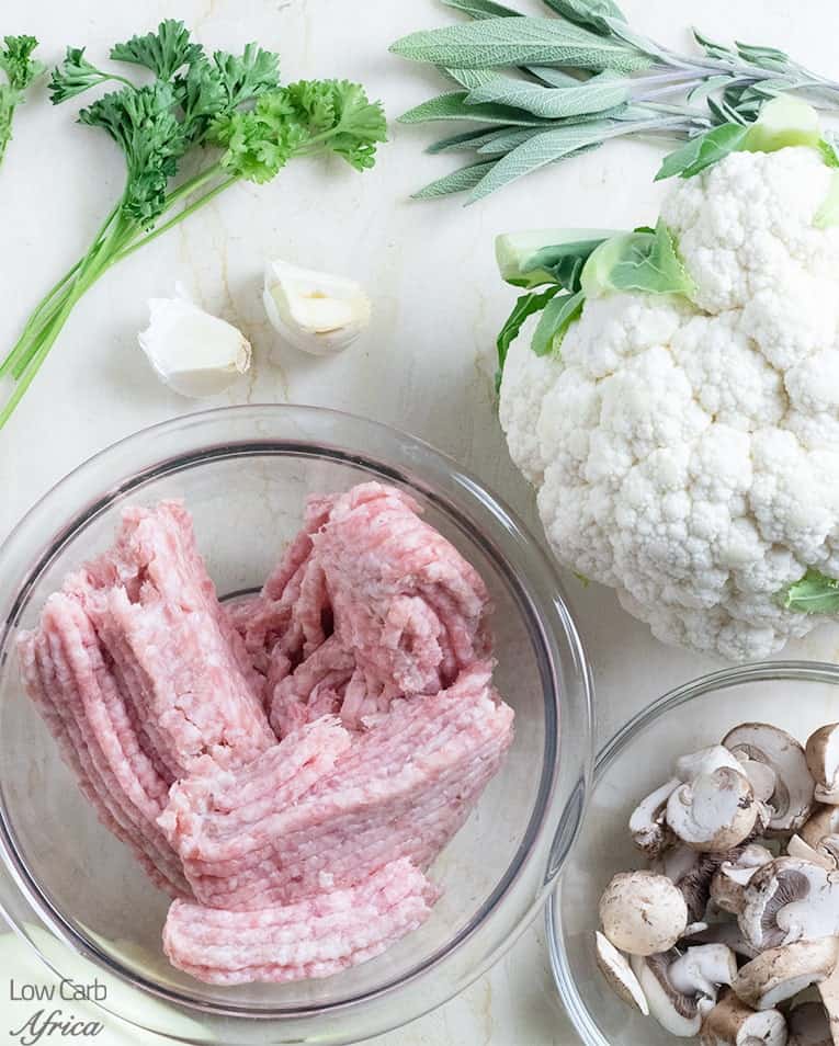 Cauliflower Rice And Sausage Stuffing ingredients