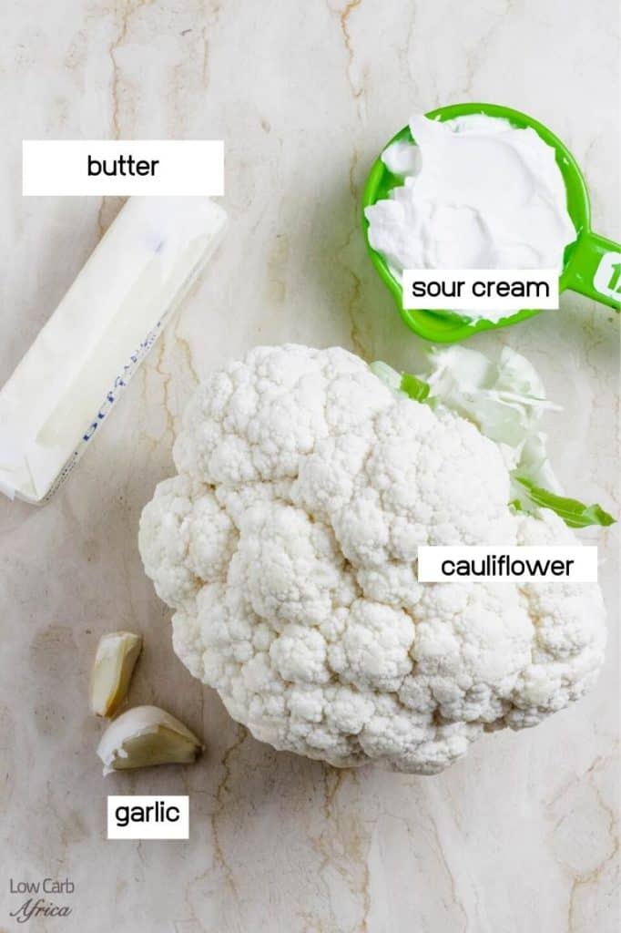 cauliflower, butter, sour cream