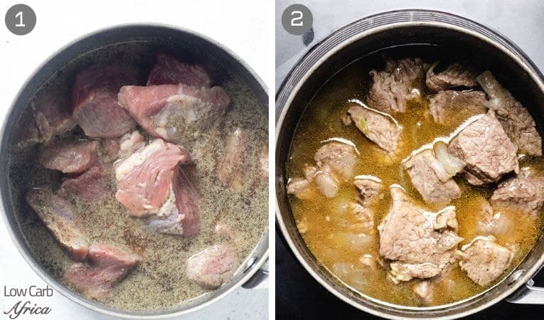 Nigerian beef stew collage