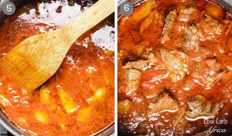 Nigerian beef stew collage