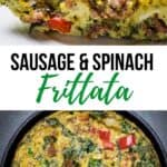 Sausage and Spinach Frittata pinterest image