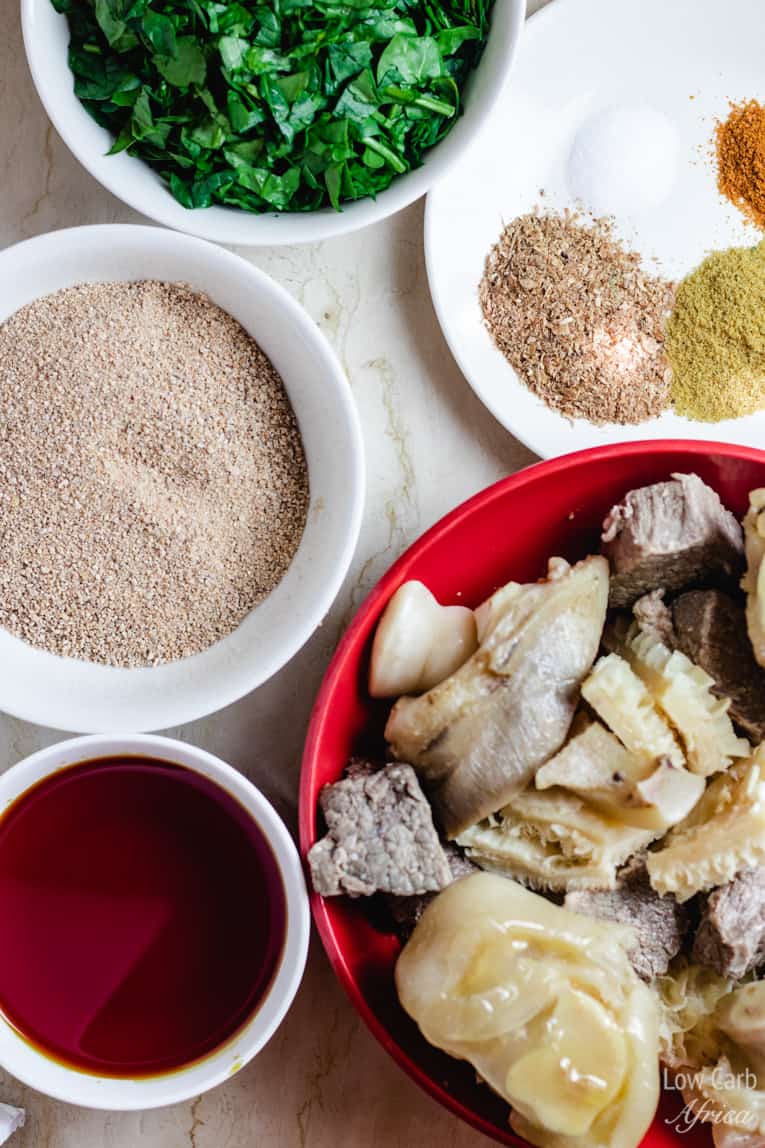 Ingredients used in making ogbono soup