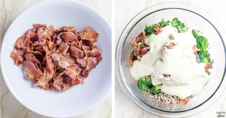 How to make broccoli salad with bacon and sunflower seeds