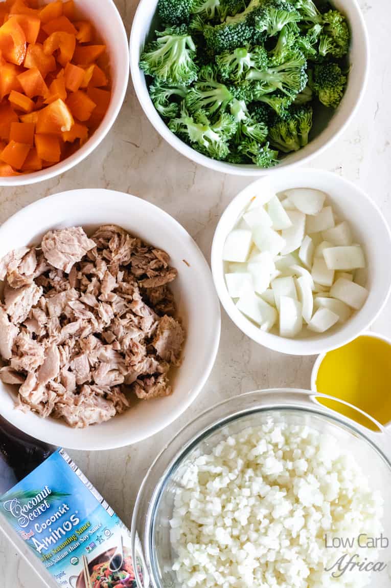 ingredients used in making keto tuna stir fry