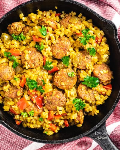 Sausage Pepper Cauliflower Rice Skillet - Low Carb Africa
