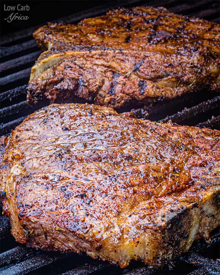 t bone steak on the grill