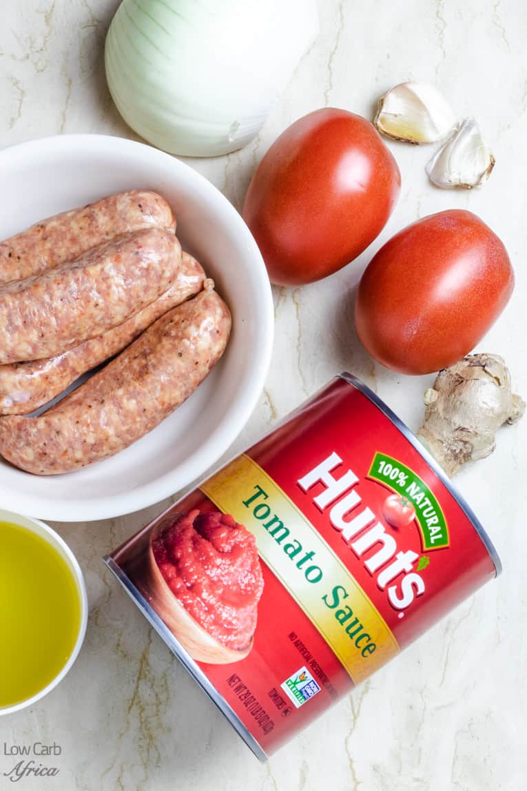 sausage, tomatoes, bell pepper tomatoes