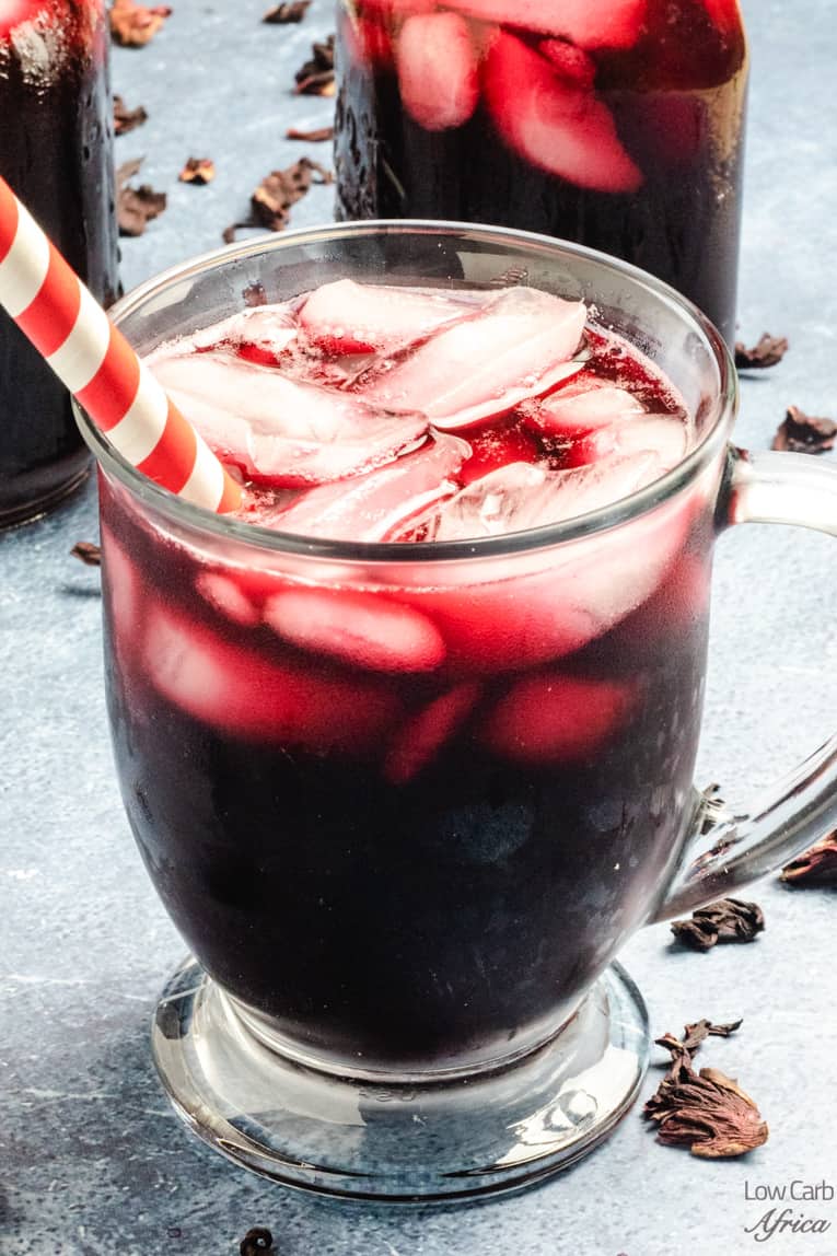 Enjoy a cold glass of hibiscus drink (bissap).