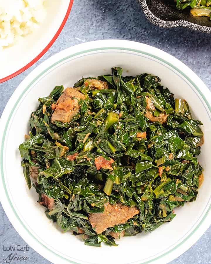 featured sukuma wiki image with cauliflower rice