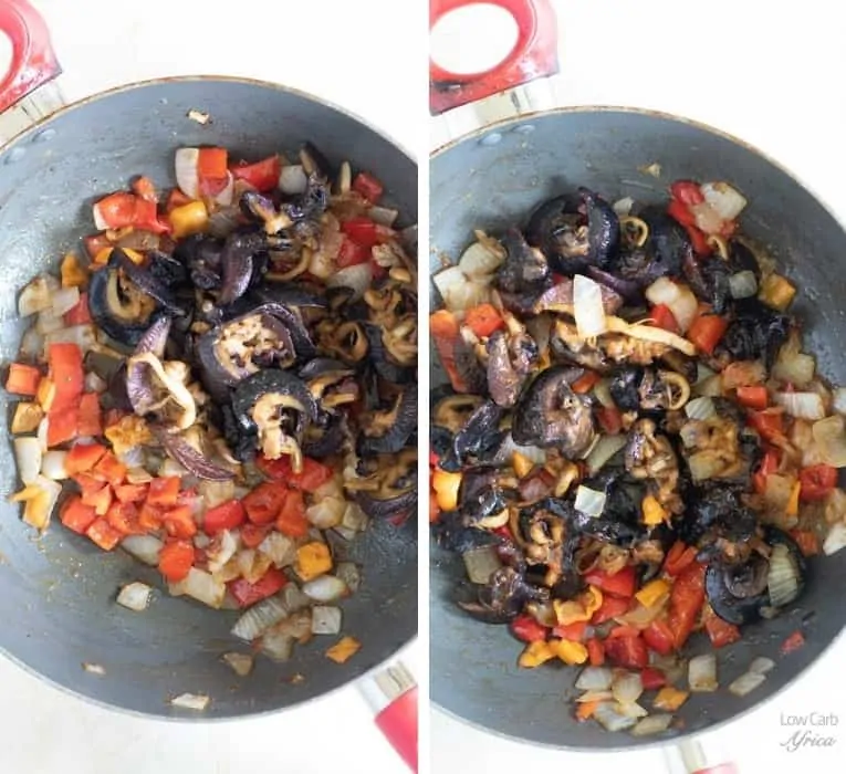 cooking snails with peppers