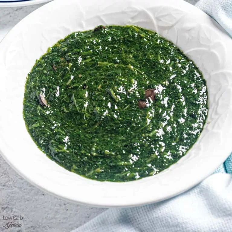 plate of African jute leaves soup (Ewedu soup)