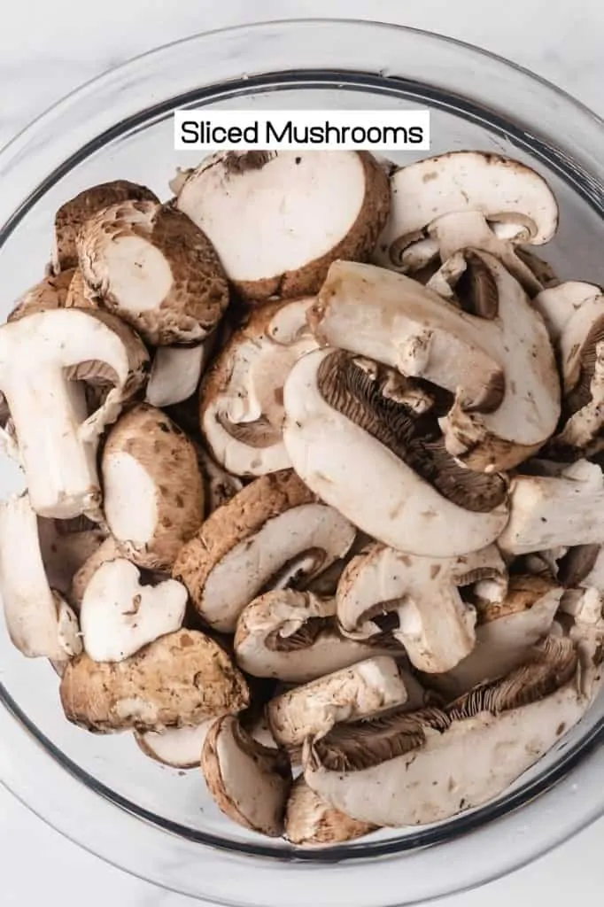 raw sliced mushrooms in a bowl