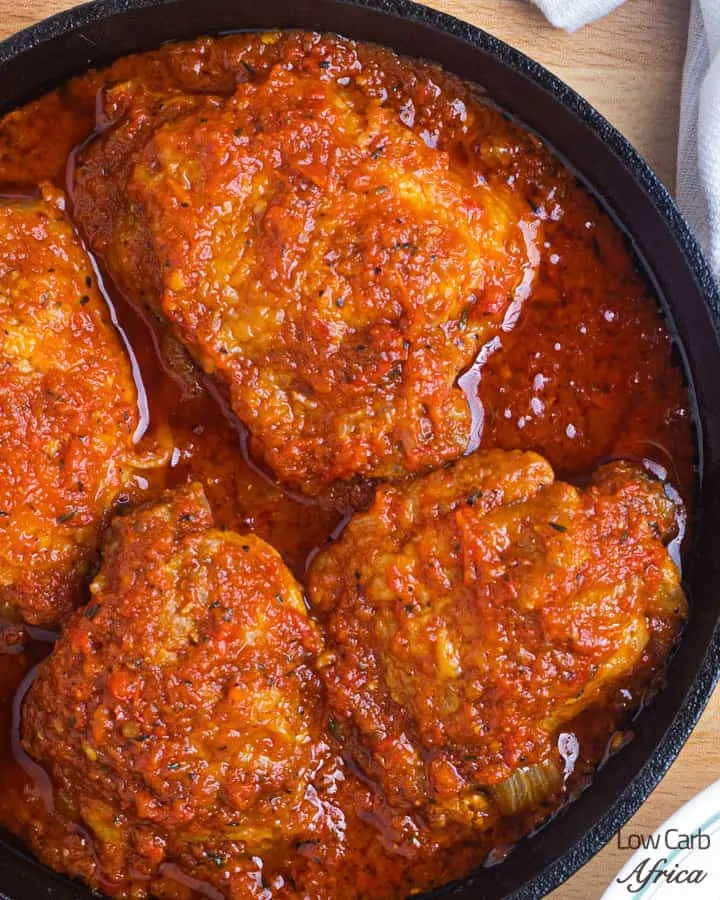 close up shot of African chicken stew