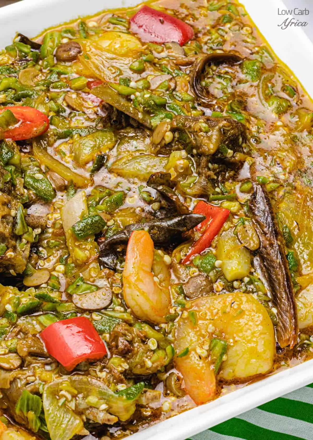 Bowl of Nigerian okra soup
