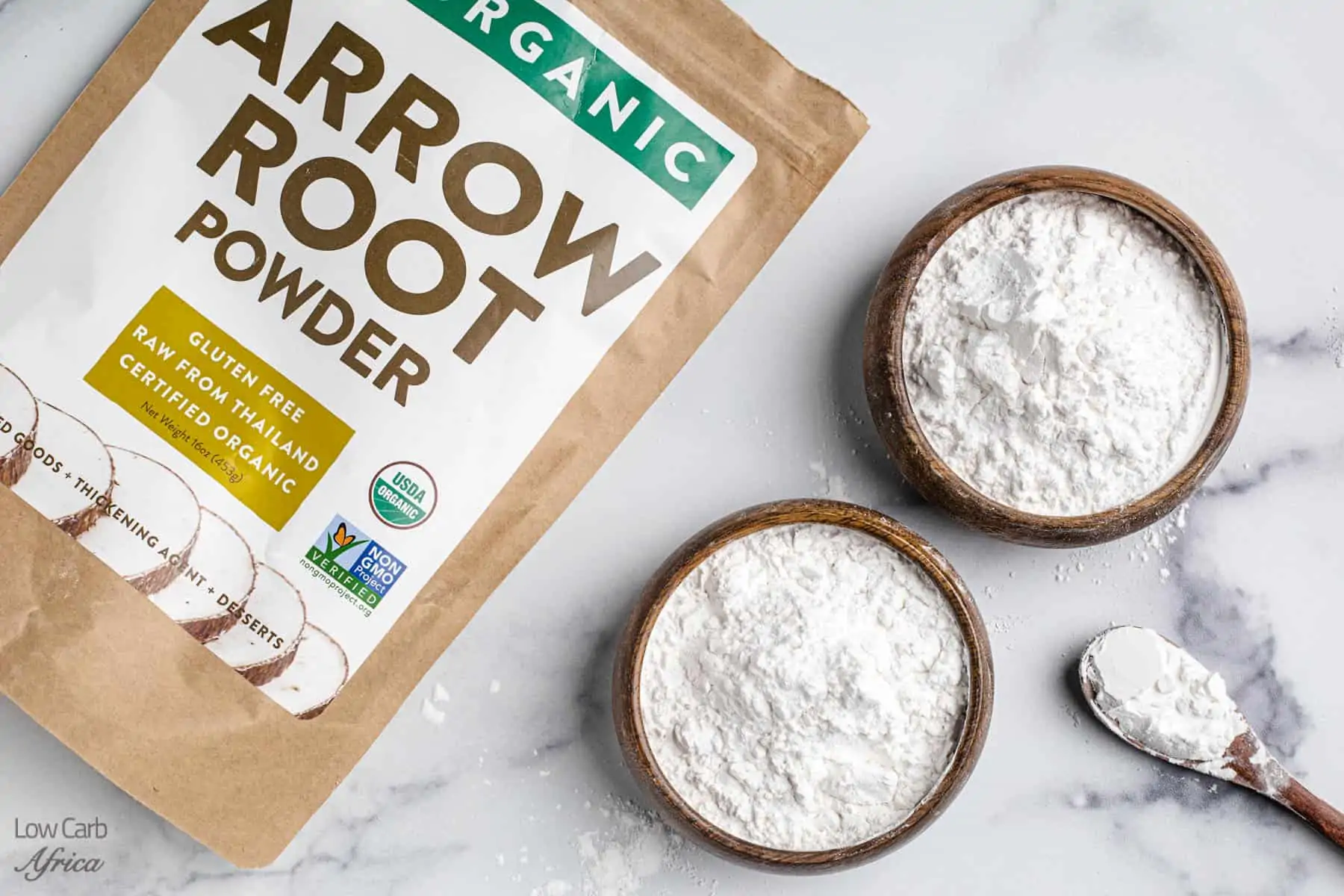 arrowroot powder in a bowl