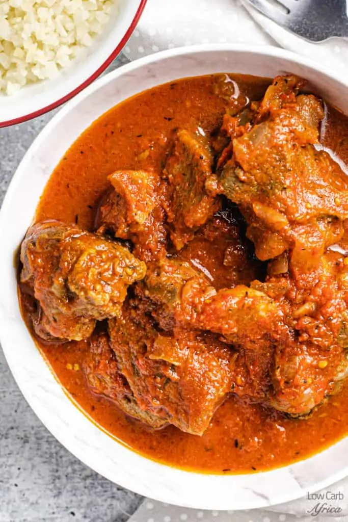 close up shot of African goat stew