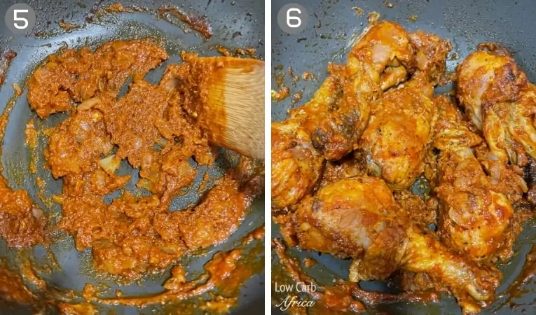 steps in making congo poulet moambe chicken