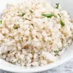 How to Make Shirataki Rice (Konjac Rice) konjac rice on white bowl