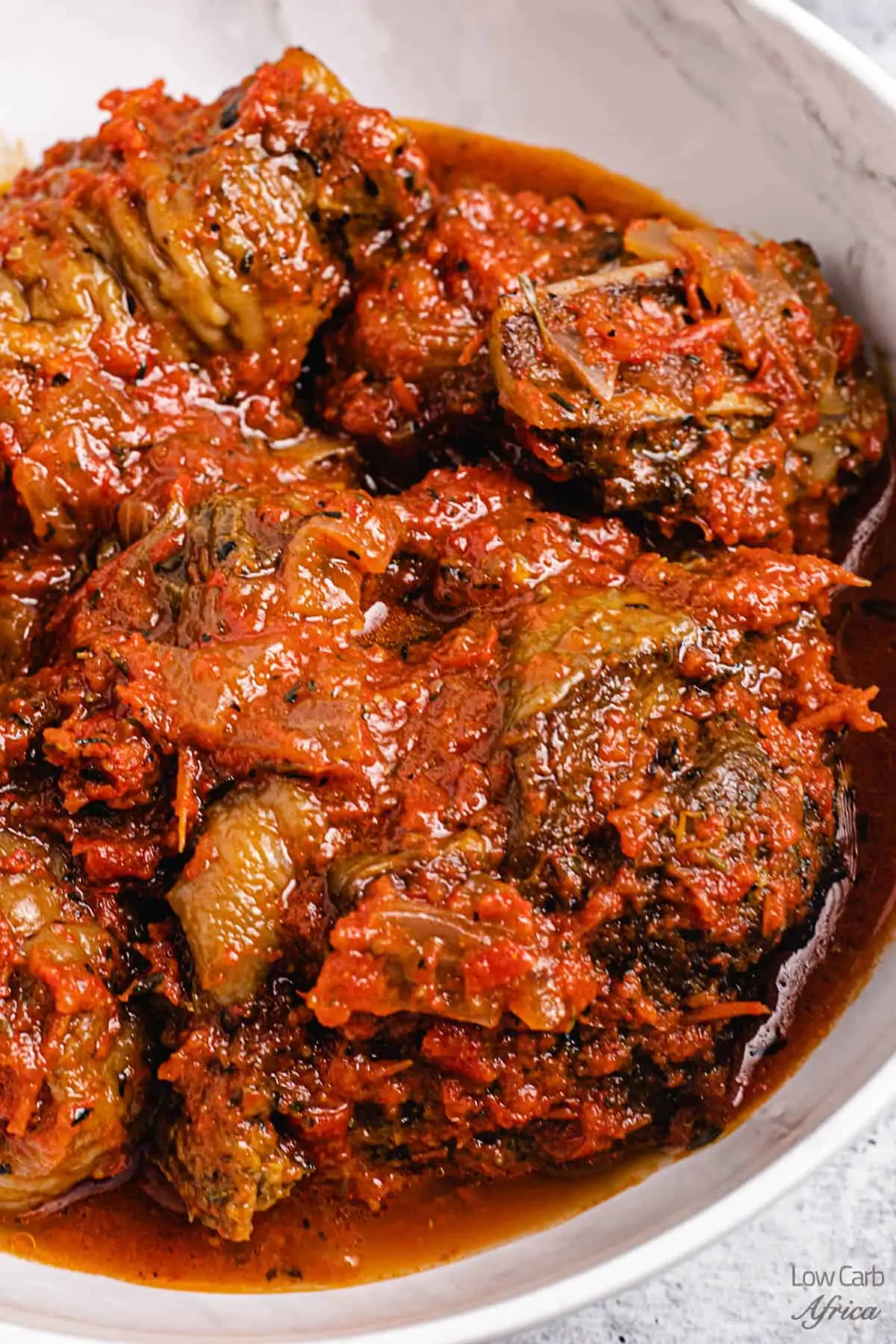 a comforting bowl of Nigerian Turkey Stew.