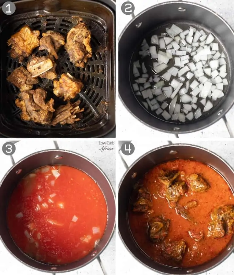 collage used in making turkey stew