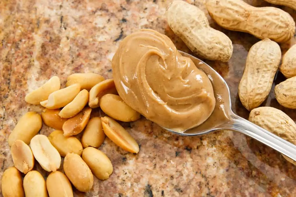 A spoonful of creamy peanut butter