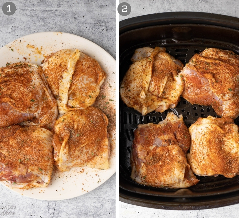 How to cook chicken thighs in an air fryer.