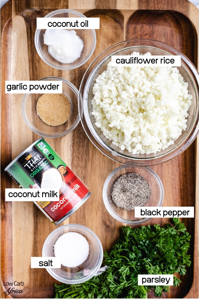 cauliflower rice, coconut milk and spices