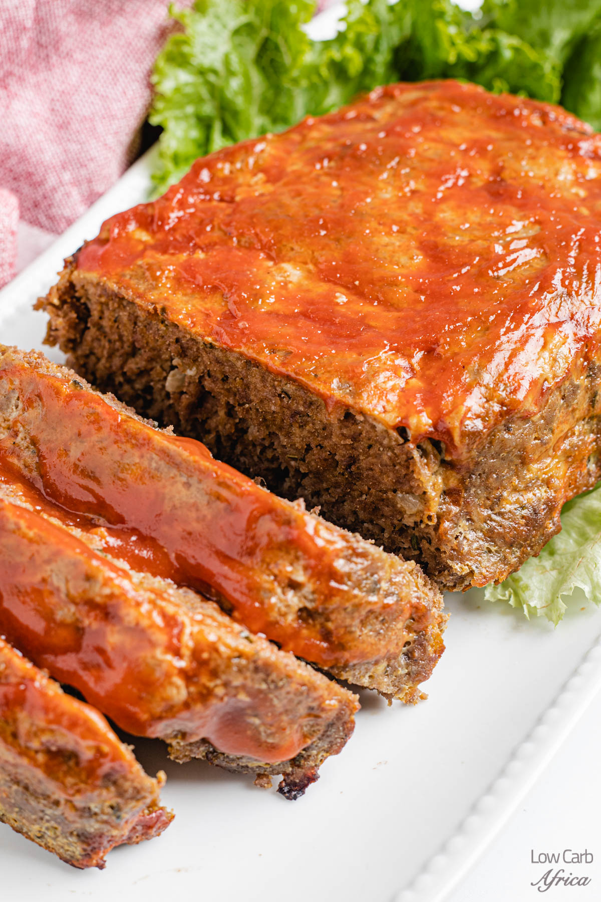 Close-up image of a keto meatloaf recipe