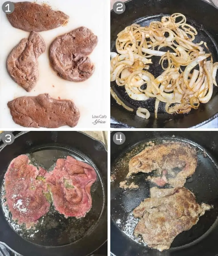 steps to create beef liver and onions recipe.