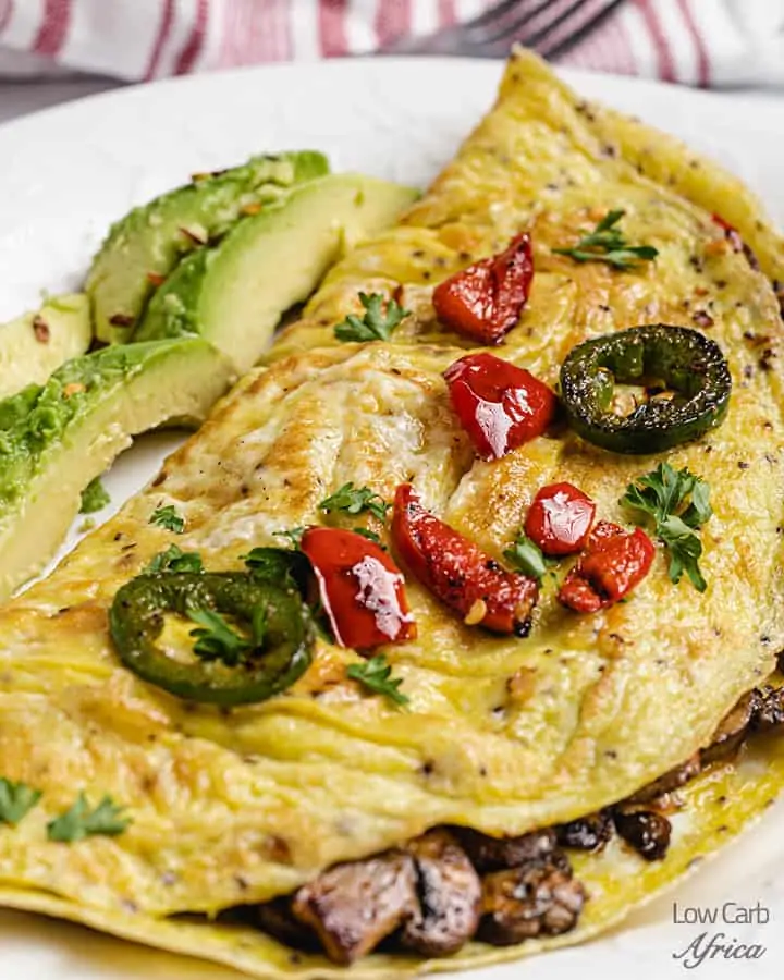 spicy omelette with mushroom filling
