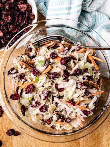 bowl of sugar free cranberry salad