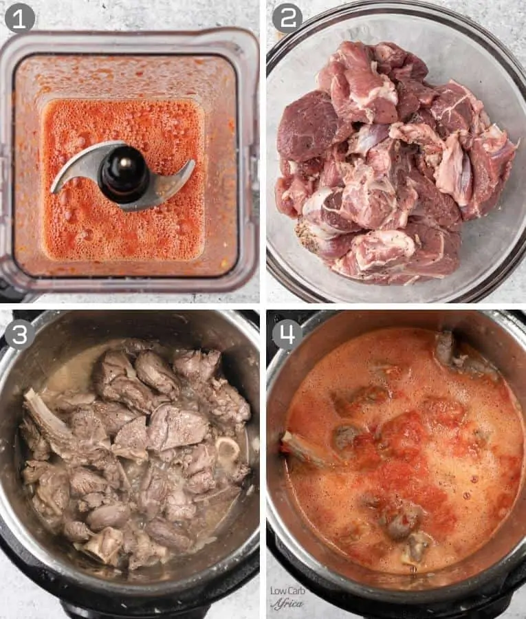 steps on how to make lamb stew in the instant pot.