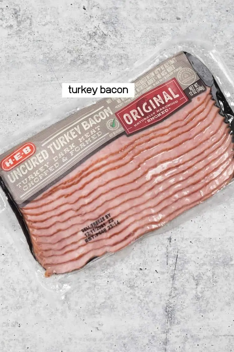 pack of raw turkey bacon