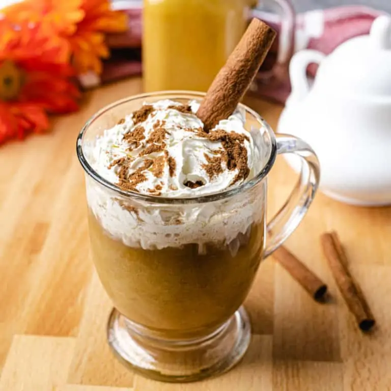 keto pumpkin spice latte with cinnamon sticks