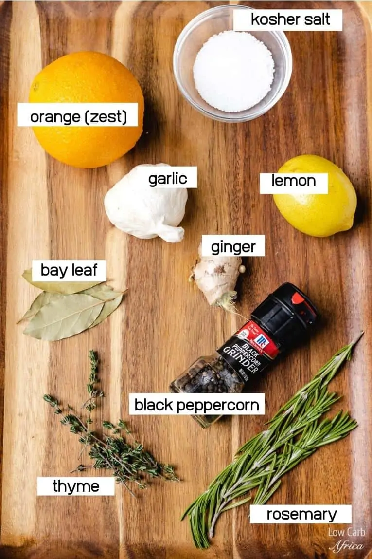 ingredients used to make turkey brine.