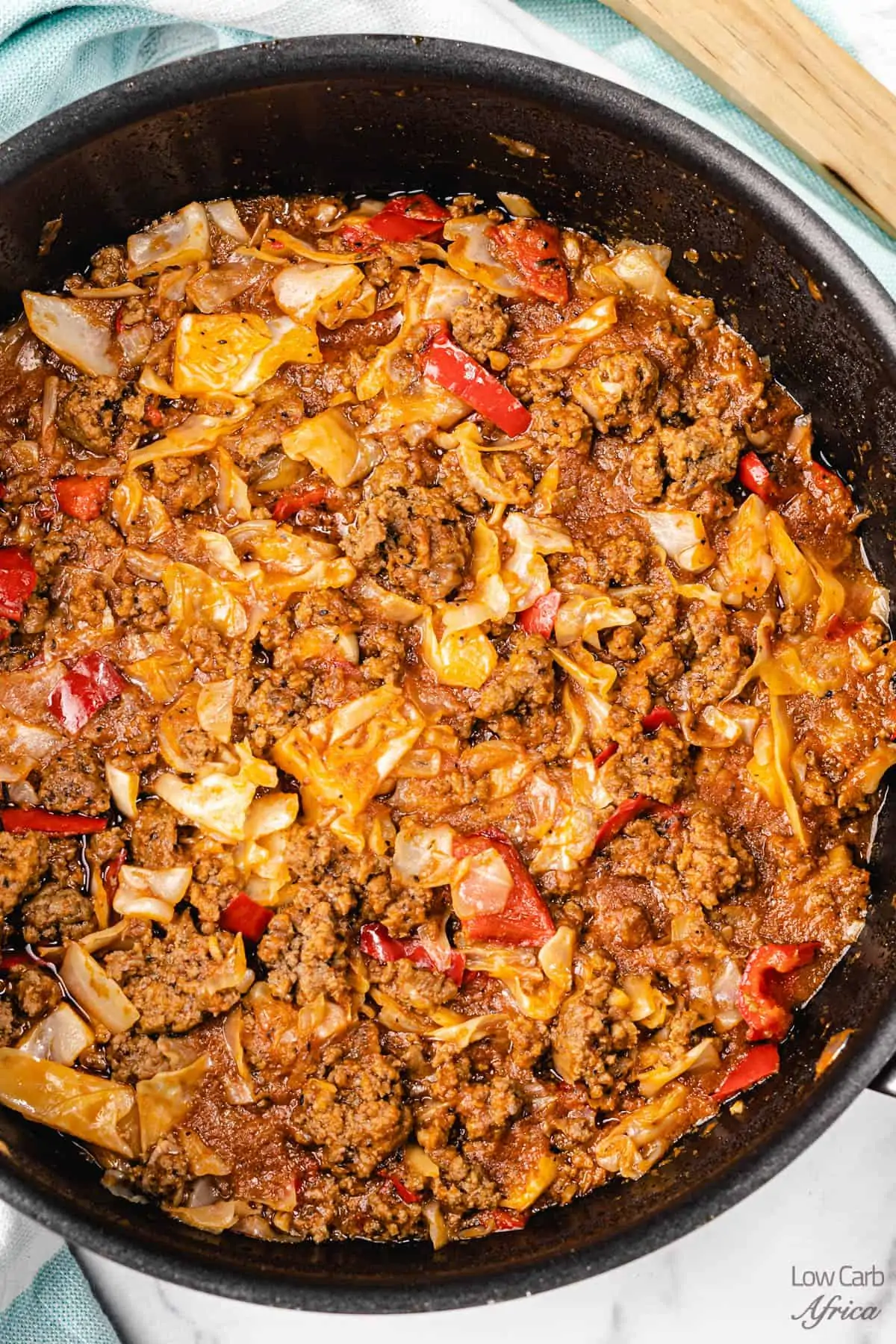african cabbage stew with ground beef