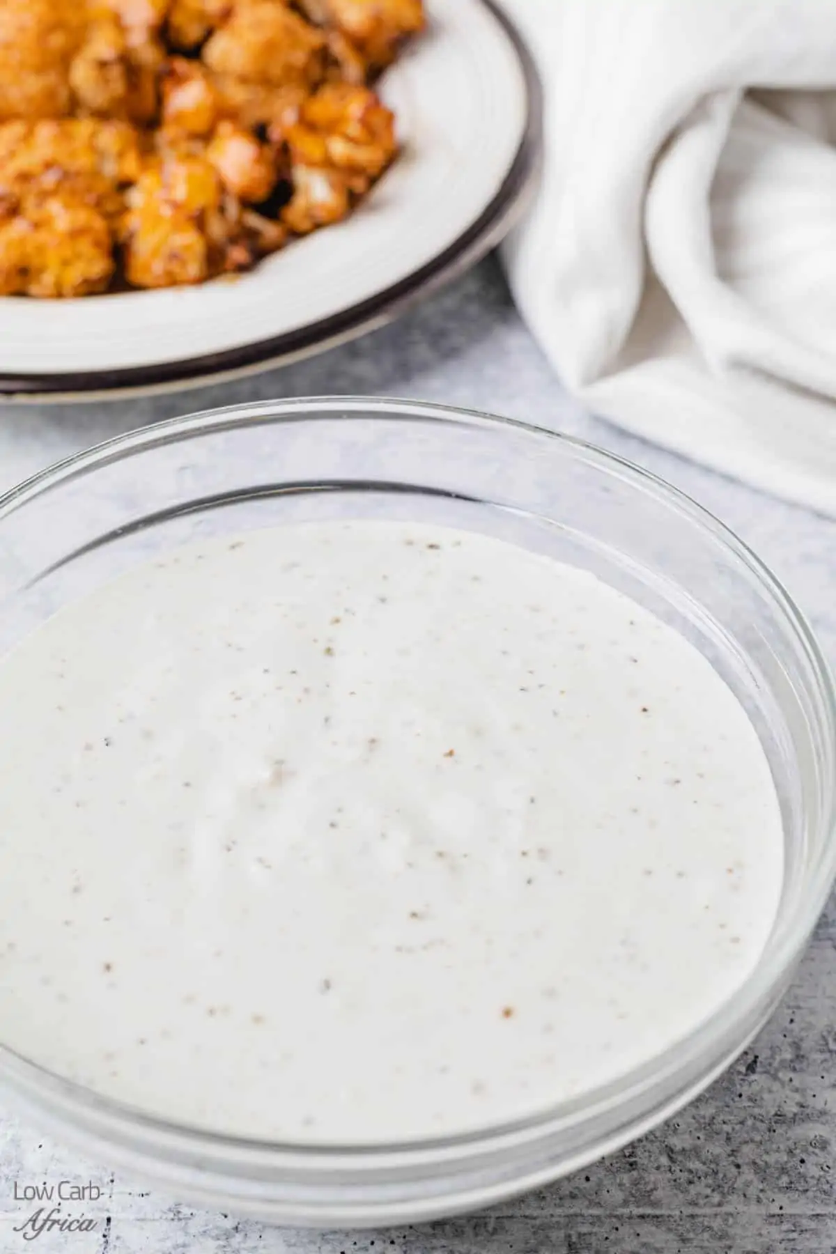bowl of low carb blue cheese dressing