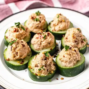keto cucumber bites with tuna