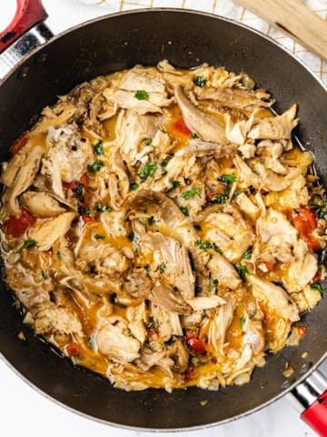 skillet of keto turkey soup