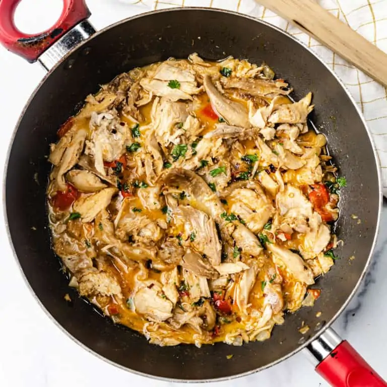 skillet of keto turkey soup