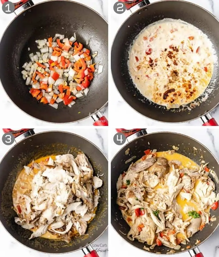 steps to prepare creamy keto turkey stew.